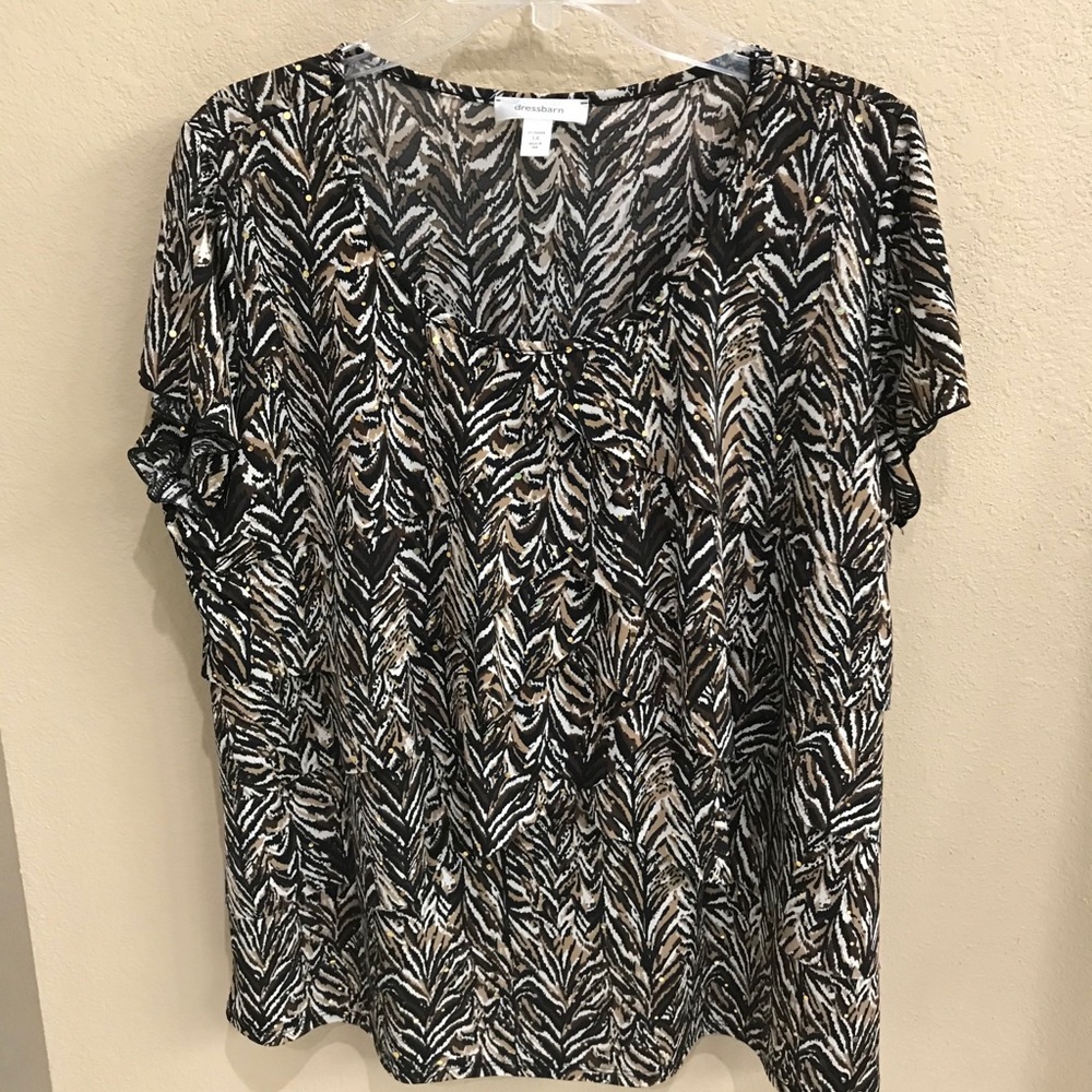 3/$35 Dressbarn shirt 1X with gold bling